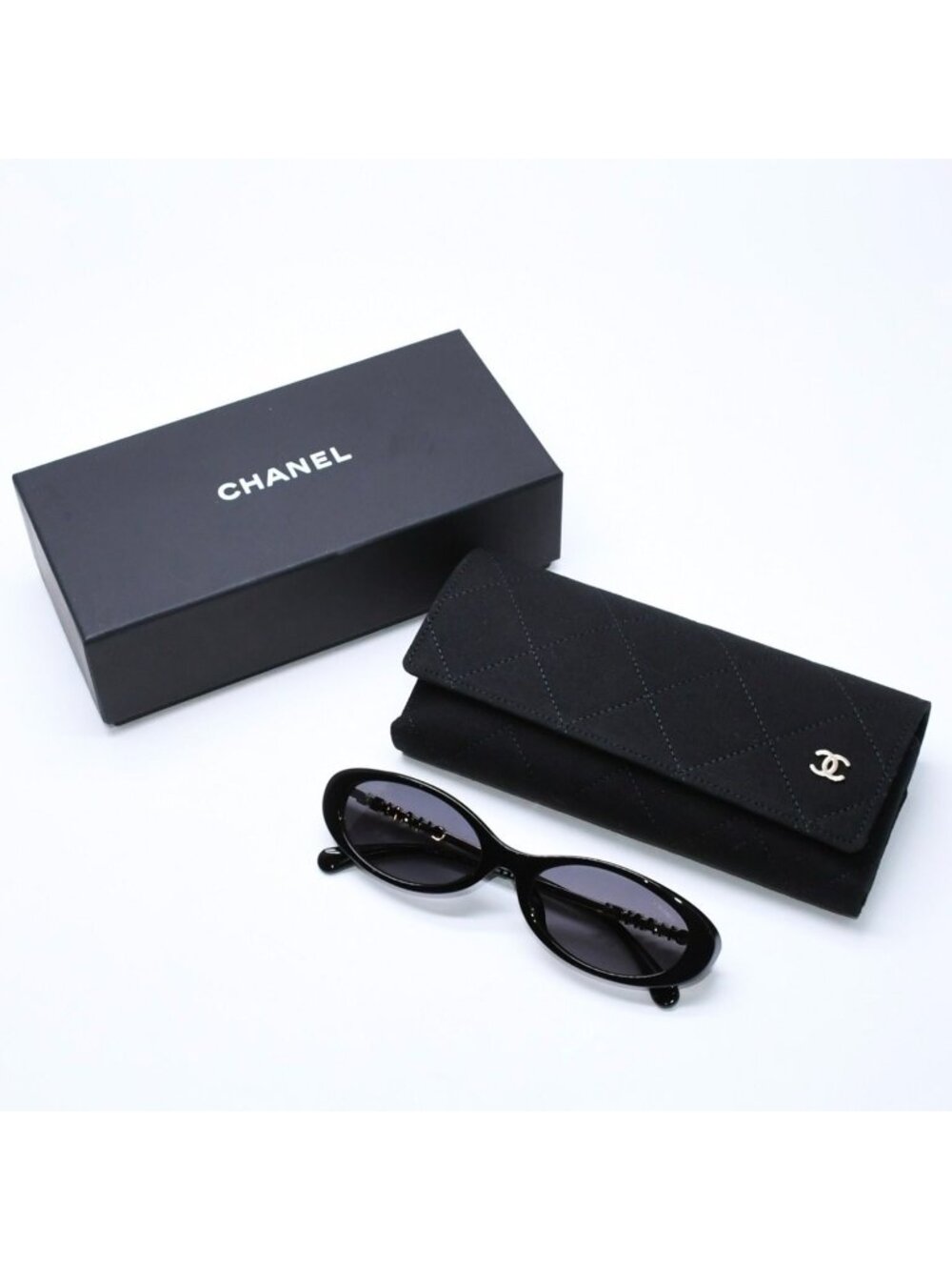 Chanel Sunglasses Eyewear S8 CC Logo Black Acetate